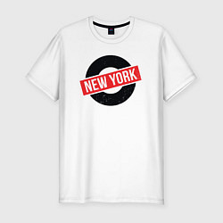 Футболка slim-fit USA NY, цвет: белый