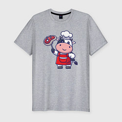 Мужская slim-футболка Коровка повар