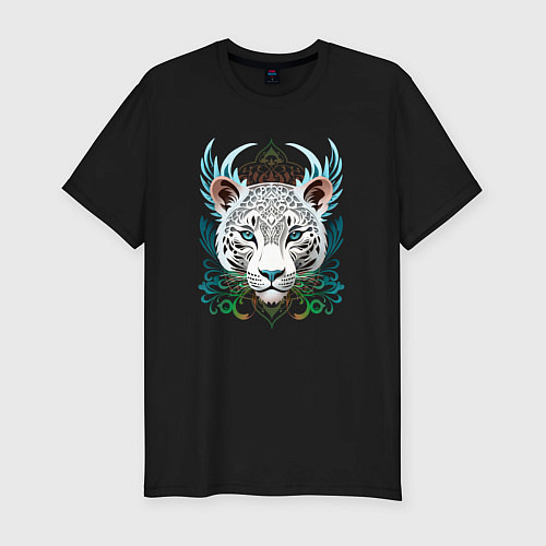 Мужская slim-футболка Крылатый барс / Черный – фото 1