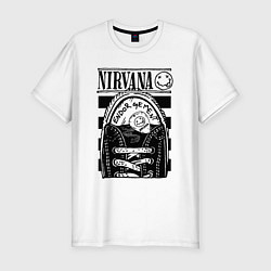 Футболка slim-fit Nirvana grunge rock, цвет: белый