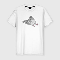 Мужская slim-футболка Сидящий голубь