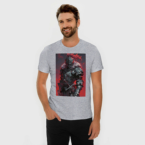 Мужская slim-футболка Убийца гоблинов воин / Меланж – фото 3