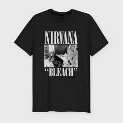 Мужская slim-футболка Nirvana bleach black album