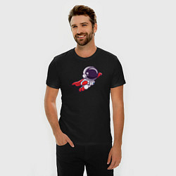 Футболка slim-fit Супер космонавт, цвет: черный — фото 2