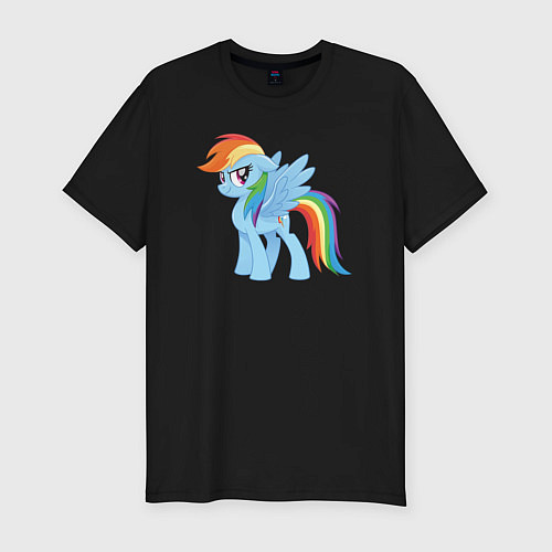 Мужская slim-футболка Рейнбоу Дэш из My Little Pony в кино / Черный – фото 1