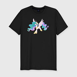 Футболка slim-fit Принцесса Селестия из My Little Pony в кино, цвет: черный