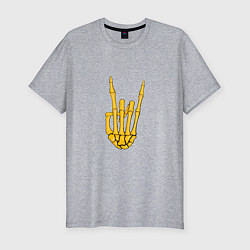 Футболка slim-fit Golden skeleton hand, цвет: меланж