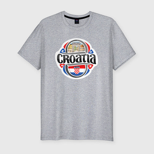 Мужская slim-футболка Croatia / Меланж – фото 1