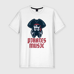 Мужская slim-футболка Пиратская музыка