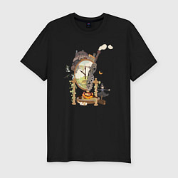 Футболка slim-fit Ходячий замок: Studio Ghibli, цвет: черный