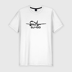 Футболка slim-fit Sukhoi Superjet 100 черный с надписью, цвет: белый