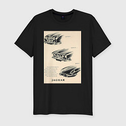 Футболка slim-fit Автомобиль Jaguar, цвет: черный