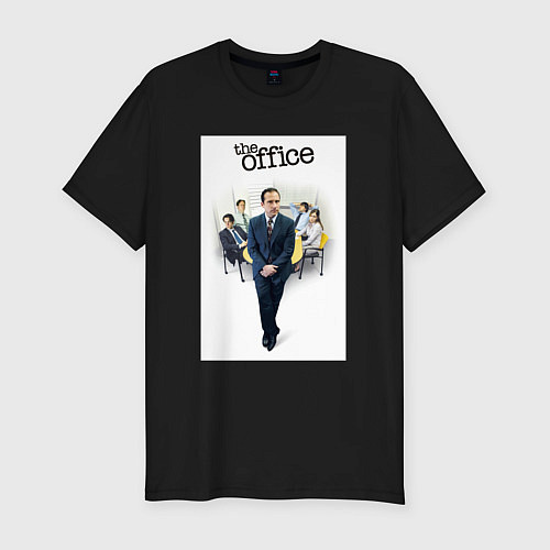 Мужская slim-футболка The office characters / Черный – фото 1