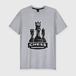 Мужская slim-футболка Шахматный чемпионат