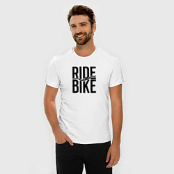 Футболка slim-fit Black ride bike, цвет: белый — фото 2