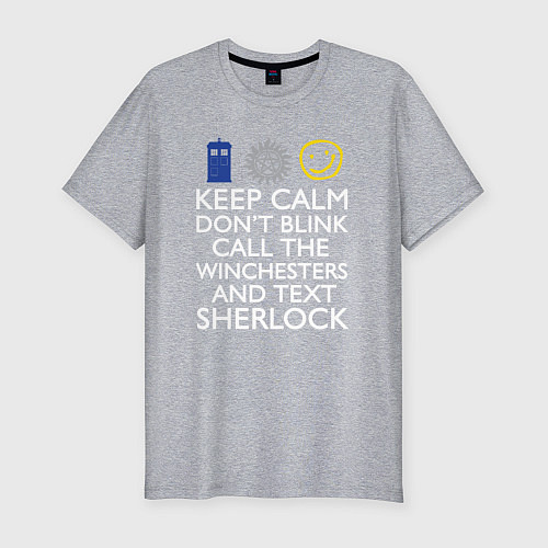 Мужская slim-футболка Doctor Sherlock / Меланж – фото 1