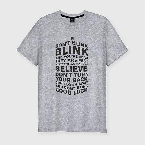 Мужская slim-футболка Tardis - good luck / Меланж – фото 1