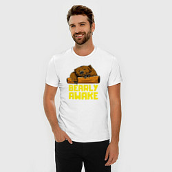 Футболка slim-fit Bearly awake, цвет: белый — фото 2