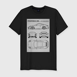 Футболка slim-fit Porsche 911 гоночный автомобиль, цвет: черный