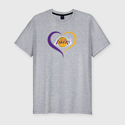 Футболка slim-fit LA Lakers в сердце, цвет: меланж