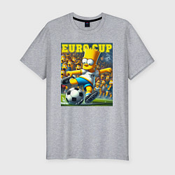 Футболка slim-fit Euro cup - Bart Simpson, цвет: меланж