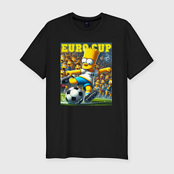 Футболка slim-fit Euro cup - Bart Simpson, цвет: черный
