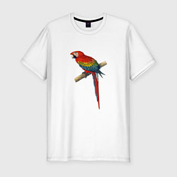 Мужская slim-футболка Попугай ara macaw