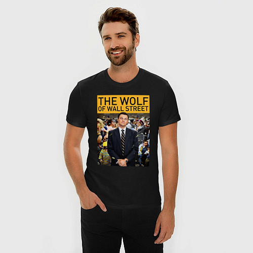 Мужская slim-футболка The wolf of wall street - Leo / Черный – фото 3