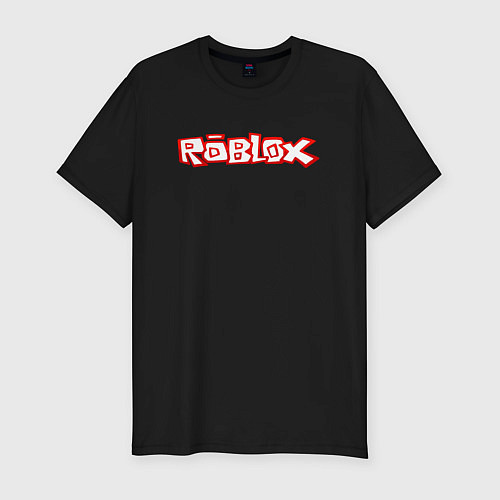 Мужская slim-футболка Roblox красный мем / Черный – фото 1