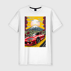 Футболка slim-fit Toyota Supra jdm автомобиль, цвет: белый