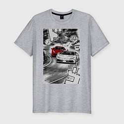 Футболка slim-fit Lamborghini initial d, цвет: меланж