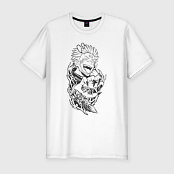 Мужская slim-футболка Магическая битва Сукуна Юджи