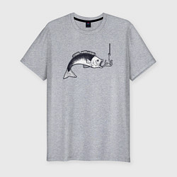 Мужская slim-футболка Голодная рыбка