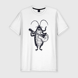Мужская slim-футболка Таракан гитарист