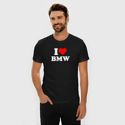 Футболка slim-fit I love my BMW, цвет: черный — фото 2