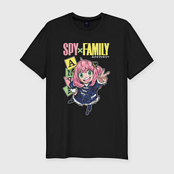 Футболка slim-fit Семья шпиона Spy X Family Аня цветной, цвет: черный