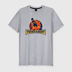 Мужская slim-футболка Турнир по баскету