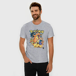 Футболка slim-fit Покемоны все Pokemons, цвет: меланж — фото 2