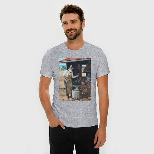 Мужская slim-футболка Металлург / Меланж – фото 3