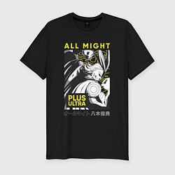 Футболка slim-fit Моя геройская академия All Might plus ultra, цвет: черный