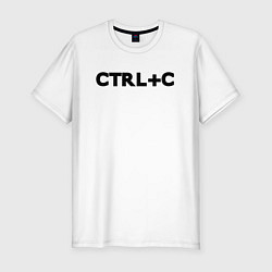 Футболка slim-fit Иностранная надпись cntrl c, цвет: белый