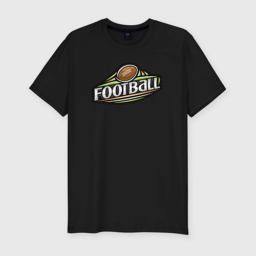 Мужская slim-футболка Football - America / Черный – фото 1