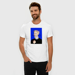 Футболка slim-fit BTS Чимин масло синий, цвет: белый — фото 2
