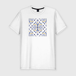 Футболка slim-fit Португальский мотив, цвет: белый