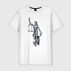 Футболка slim-fit Фемида правосудие, цвет: белый