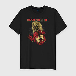Футболка slim-fit Iron Maiden rock band, цвет: черный