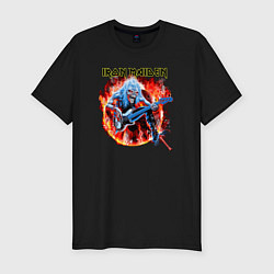 Футболка slim-fit Iron Maiden fire, цвет: черный