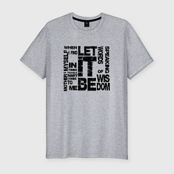 Футболка slim-fit Let It Be, цвет: меланж