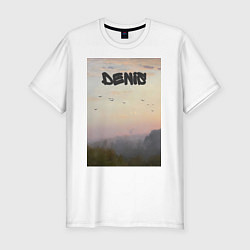 Футболка slim-fit Denis птицы в небе, цвет: белый