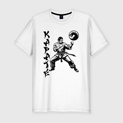 Футболка slim-fit Karate fighter, цвет: белый